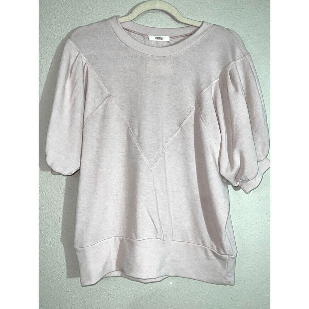 Cherish Light Pink Short Sleeve Women's Lightweight Sweater